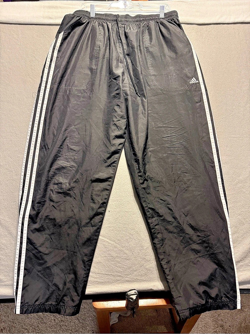 Vintage Adidas Black & White 2XL Athletic Pants